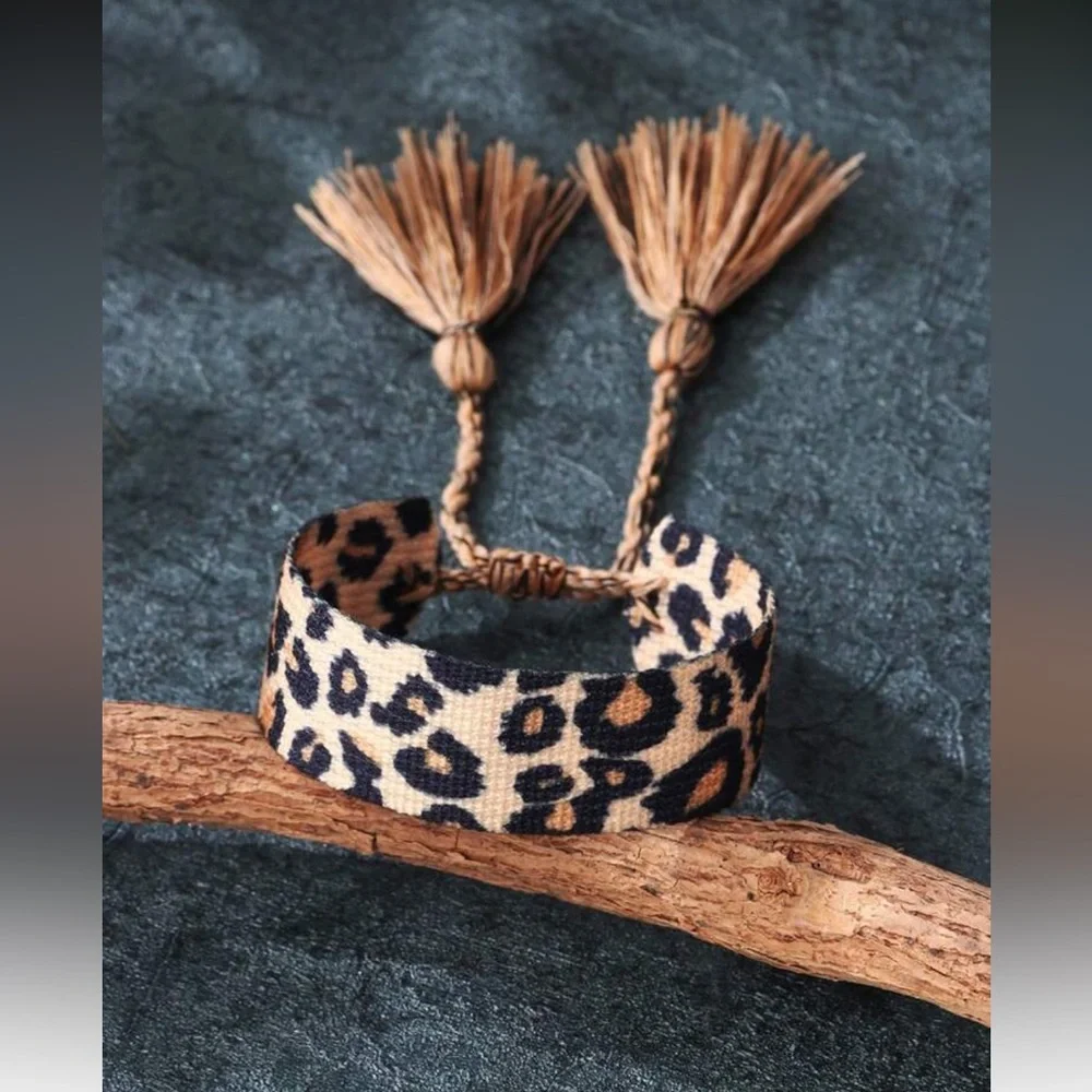 Leopard Print Braided Bracelet